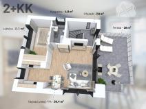 Prodej bytu 2+kk, Praha - Vysočany, V Předním Hloubětíně, 64 m2
