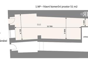 Pronájem obchodního prostoru, Mladá Boleslav, Staroměstské náměstí, 123 m2