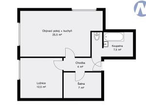 Prodej bytu 1+1, Hracholusky, 57 m2