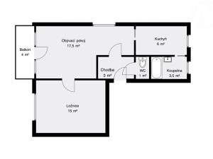 Prodej bytu 2+1, Volary, 49 m2
