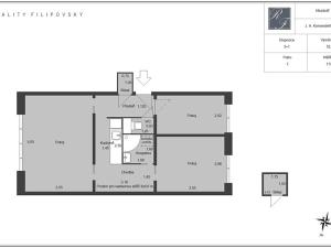 Prodej bytu 3+1, Meziboří, J. A. Komenského, 52 m2