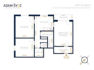 Pronájem bytu 3+1, Moravský Beroun, gen. Svobody, 72 m2