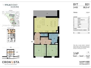 Prodej bytu 3+kk, Praha - Košíře, Na Stárce, 86 m2