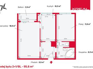 Prodej bytu 2+1, Praha - Háje, Hviezdoslavova, 56 m2