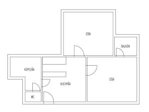 Pronájem bytu 2+1, Nové Hrady - Veveří, 52 m2