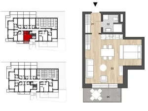 Prodej bytu 1+kk, Praha - Velká Chuchle, Bochníčkova, 54 m2