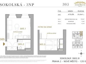 Prodej apartmánu, Praha - Nové Město, Sokolská, 21 m2