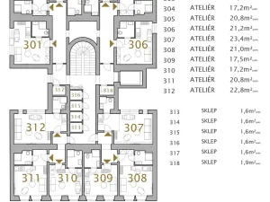 Prodej bytu 1+kk, Praha - Nové Město, Sokolská, 21 m2