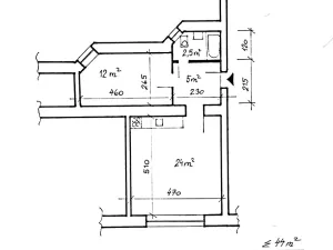 Pronájem bytu 2+kk, Praha - Smíchov, U Nikolajky, 44 m2