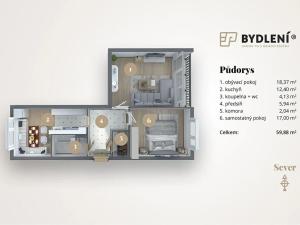 Prodej bytu 2+1, Ústí nad Labem, Seifertova, 60 m2