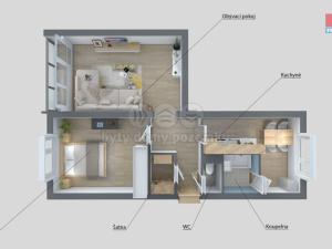 Prodej bytu 2+1, Ústí nad Labem - Krásné Březno, U Pivovarské zahrady, 62 m2