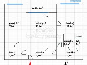 Prodej bytu 2+1, Pardubice - Zelené Předměstí, Žitná, 71 m2