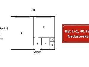 Prodej bytu 1+1, Praha - Zličín, Nedašovská, 40 m2