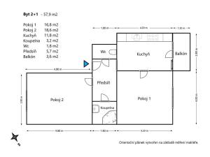 Pronájem bytu 2+1, Brno, Kamenačky, 58 m2