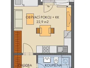 Prodej bytu 1+kk, Praha - Hlubočepy, Vítové, 37 m2