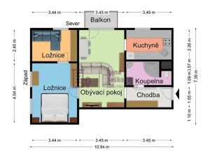 Pronájem bytu 3+1, Jindřichův Hradec, Kosmonautů, 67 m2