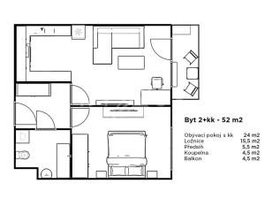 Pronájem bytu 2+kk, Chýně, Ecksteinova, 57 m2