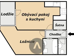 Pronájem bytu 2+kk, Brno, Sochorova, 51 m2