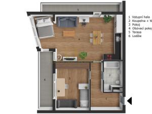 Pronájem bytu 2+kk, České Budějovice - České Budějovice 3, Staroměstská, 59 m2