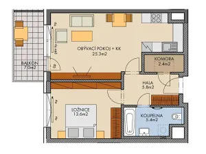 Prodej bytu 2+kk, Praha - Dolní Měcholupy, Kardausova, 55 m2