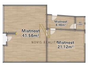 Pronájem komerční nemovitosti, Plzeň, Denisovo nábřeží, 71 m2