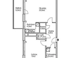 Pronájem bytu 2+kk, Praha - Stodůlky, K zahrádkám, 58 m2