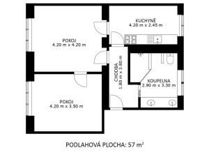 Prodej bytu 2+1, Rosice, 57 m2