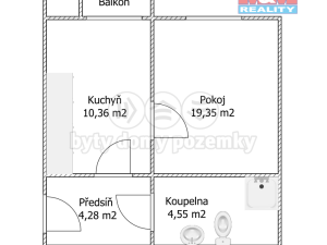 Pronájem bytu 1+1, Brno - Ponava, Chaloupeckého náměstí, 38 m2