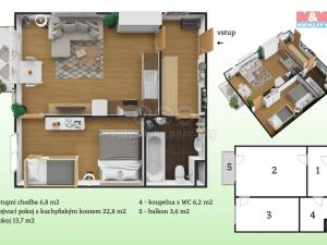 Prodej bytu 2+kk, Hostivice, Žitná, 49 m2