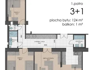 Pronájem bytu 3+1, Praha - Vinohrady, Mánesova, 125 m2