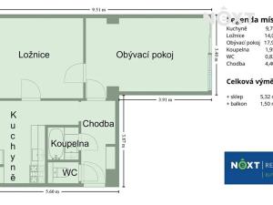 Prodej bytu 2+1, Jeseník, Mahenova, 56 m2