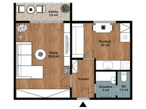 Prodej bytu 1+1, Bruntál, Horní, 35 m2