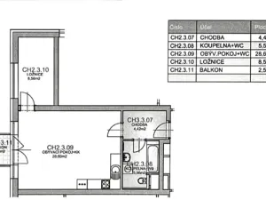 Pronájem bytu 2+kk, Kutná Hora, Za Lidkou, 50 m2