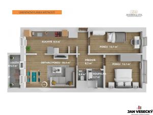 Prodej bytu 3+1, Praha - Chodov, Valentova, 65 m2
