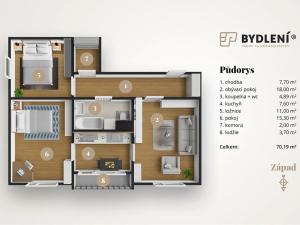 Prodej bytu 3+1, Teplice, Gagarinova, 67 m2