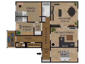 Pronájem bytu 4+1, Písek, Tylova, 132 m2