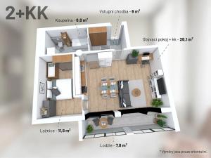 Pronájem bytu 2+kk, Třebíč, Tomáše Bati, 54 m2