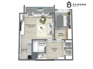 Prodej bytu 2+kk, Brno, Dunajská, 46 m2