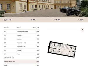 Pronájem bytu 3+kk, Praha - Košíře, Musílkova, 77 m2