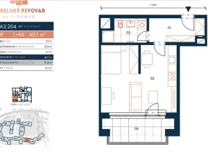 Pronájem bytu 1+kk, Praha - Nusle, Bělehradská, 42 m2
