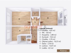 Prodej bytu 2+1, Hustopeče, U Větrolamu, 56 m2