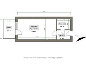 Pronájem bytu 1+kk, Zlín, Hřebíčkova, 30 m2