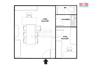 Pronájem kanceláře, Velké Popovice, Smetanova, 35 m2