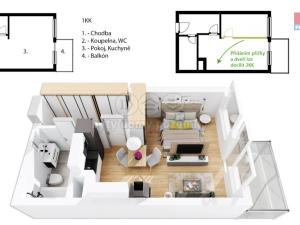 Prodej bytu 1+kk, Praha, Honzíkova, 40 m2