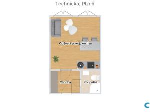 Pronájem bytu 1+kk, Plzeň, Technická, 29 m2