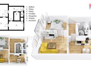 Prodej bytu 2+1, Kostelec nad Orlicí, Seifertova, 56 m2