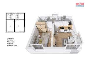 Prodej bytu 2+kk, Praha - Kbely, Pod Nouzovem, 37 m2