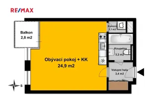 Pronájem bytu 1+kk, Velký Osek, U hřiště, 34 m2