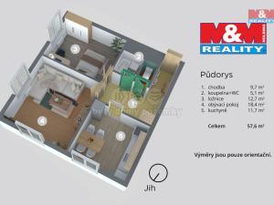 Prodej bytu 2+1, Most, tř. Budovatelů, 57 m2