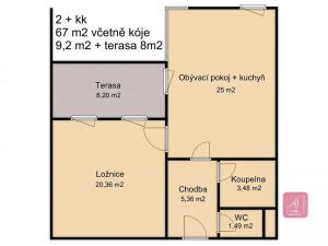 Prodej bytu 2+kk, Mokrá-Horákov, 67 m2